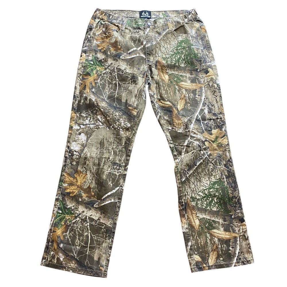 Realtree Edge Mens Camo Straight Leg Hunting Pants Brown Green Medium 1355HC3